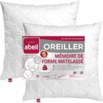 Comprar Abeil lote de 2 almohadas de memoria acolchadas 60x60 cm blanco