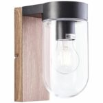 Comprar Aplique de exterior brilliant cabar - e27 - 1x40w - madera oscura y colores negros