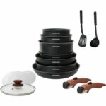 Comprar Arthur martin am1502 juego de utensilios de cocina de 15 piezas - mango extraíble con efecto de madera - todas las fuentes de calor