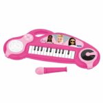 Comprar Barbie piano electrónico infantil con efectos de luz y micrófono