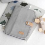 funda para libro de salud de lona gris perla