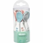 Comprar Beaba set de 6 cucharas ergonómicas + 4 tenedores (rosa antiguo + verde aireado + niebla ligera)