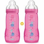 Comprar Biberón colorido mam easy active 2nd age - 330ml - a partir de 6 meses - flow teat x - juego de 2 - niña