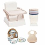 Comprar Booster de silla infantil + cajas de conservación + caja de platos de microondas + babero semirrígido