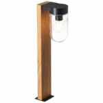 Comprar Brilliant - cabar pilona exterior - color madera oscuro/negro - metal/vidrio e27 1x40w