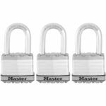 Comprar Candado de alta seguridad - master lock - m115eurtrilf - con llave - acero laminado revestido - exterior - antióxido - arco m - paquete de 3