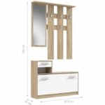 Comprar Carga de entrada de pili con decoración del espejo escandinavo chene et blanc - l 97 cm