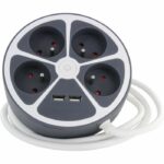 Comprar Chacon multiprise bureau 16a.250v-max 3680w 4x16a+2usba cable 1.5m- color gris-likerrupter