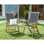 Comprar Conjunto de 2 sillones en madera de acacia y textilene fsc - gris