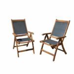 Comprar Conjunto de 2 sillones en madera de acacia y textilene fsc - gris