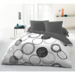 Comprar Conjunto de edredones de microfibra de audacia - 1 cubierta nórdica 240x260 cm + 2 fundas de almohadas 63x63 cm - gris claro - pasión de lino para el hogar