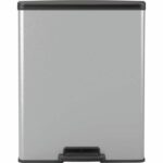 Comprar Cubo de basura rectangular - deco bin - curver - 65l - diseño moderno - 49 x 29 x 61 cm - gris metalizado