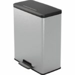 Comprar Cubo de basura rectangular - deco bin - curver - 65l - diseño moderno - 49 x 29 x 61 cm - gris metalizado