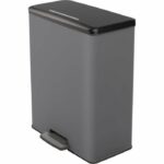 Comprar Cubo de basura rectangular - deco bin - curver - 65l - gran capacidad - 49 x 32 x 61 cm - antracita