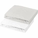 Comprar Doux nid lote 2 sábanas ajustables jersey blanco y gris perla 60 x 120 cm