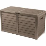 Comprar Eda baya garden bay en plástico 420 litros - decoración de madera de imitación - taupe - hecho en francia