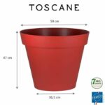 Comprar Eda maceta toscana redonda - Ø 60 x h 47 cm - 76 l - rojo rubí