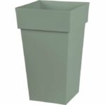 Comprar Eda plastique - macetero cuadrado alto toscana - 39 x 39 x a 65 cm - 62 l - verde laurel