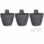 Comprar Elho - maceta - vibia campana foret vertical set/3 - antracita - balcón exterior - l 17