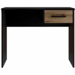 Comprar Escritorio con cajones pequeño - decoración en negro y roble - l 90 x p 50 x h 74 cm