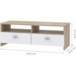 Comprar Finlandek base para televisor helppo contemporánea blanca mate con efecto roble - an. 95 cm