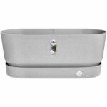 Comprar Greenville oval planter - plastic - con ruedas - Ø60 - cemento vivo