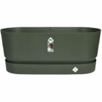 Comprar Greenville oval planter - plastic - con ruedas - Ø60 - green de hoja