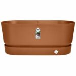 Comprar Greenville oval planter - plastic - con ruedas - Ø60 - icy brown