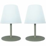 Comprar Juego de 2 lámparas de mesa inalámbricas - lumisky - twins - oliva - h16 cm - led