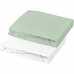 Comprar Juego de 2 sábanas bajeras domiva - 60 x 120 cm - jersey - blanco/gris verde