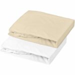 Comprar Juego de 2 sábanas bajeras domiva - 60 x 120 cm - jersey - blanco/guijarros