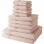 Comprar Juego de 4 toallas de baño today 30x50 + 4 toallas de baño 50x90 + 2 toallas de baño 70x130 cm 100% algodón - rosa arena