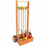 Comprar Juego de croquet de madera jeujura - 4 jugadores - carro de madera