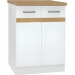 Comprar Junona kitchen bajo gabinete de 60 cm - 2 puertas - tesca de trabajo - blanco brillante