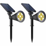 Comprar Lumi garden lote de 2 focos foco led de luz solar puntiagudo - luz blanca cálida - 34 cm