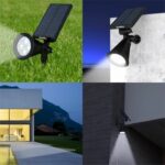 Comprar Lumisky paquete de 2 puntos solares impermeables para exteriores - 4 led blancos - 200 lm - cabezal giratorio a 90 ° c