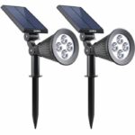 Comprar Lumisky paquete de 2 puntos solares impermeables para exteriores - 4 led blancos - 200 lm - cabezal giratorio a 90 ° c