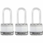 Comprar Master lock candado de alta seguridad [operado con llave] [acero laminado] [exterior] [grillete en l] [paquete de 3] m1eurtrilh