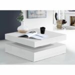 Comprar Mesa de centro con tapa giratoria - cuadrada blanco brillo - 78 x 78 x 36 cm