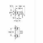 Comprar Mezclador monomando de ducha - grohe start - 322792432 - negro mate - montaje en pared visto