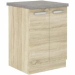 Comprar Mueble bajo con 2 puertas batientes - decoración roble sonoma - an 60 x p 51