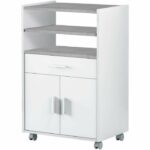 Comprar Mueble microondas tidy - decoración artik hormigón blanco - 2 puertas + 1 cajón - l92 x h59 x p40 cm