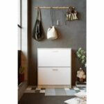 Comprar Mueble zapatos 2 puertas roble-blanco