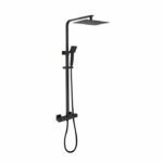 Comprar Oceanic columna de ducha - mezclador termostático - cabezal alto rectangular 30x20 cm - negro mate