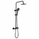 Comprar Oceanic columna de ducha - mezclador termostático - cabezal redondo alto diámetro 20 cm - negro mate