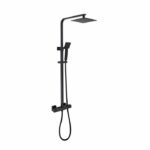 Comprar Oceanic columna de ducha - mezclador termostático - manzana alta cuadrada 20x20 cm - negro mate