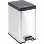 Comprar Papelera slim - slim bin - curver - 25l - diseño compacto - 41 x 27 x 55 cm - gris metalizado