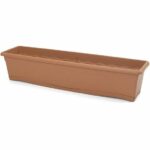 Comprar Plastiken jardinera rectangular Ø 80 x 20 cm con bandeja - terracota