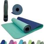 Comprar Schildkröt fitness bicolor estera de yoga 180 x 61 cm - sin pvc - antideslizante - azul marino/menta