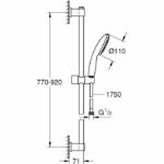 barra de 90 cm y flexo - grohe vitalio start 110 26953001 - ahorro de agua - cromo